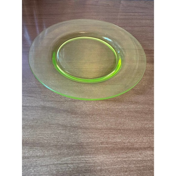 Antique Tiffin Vaseline canary yellow 7 3/8” plate - Picture 8 of 10